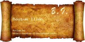 Beutum Ilián névjegykártya